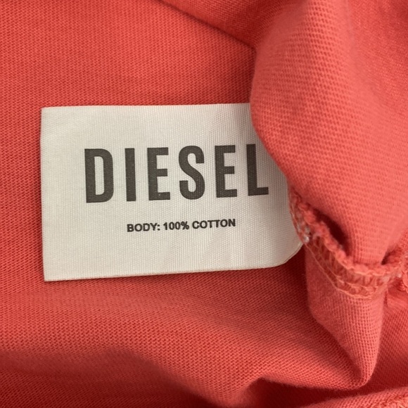 DIESEL ORIGINALS Orange White Logo T Shirt in Large - Picture 4 of 7